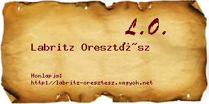Labritz Oresztész névjegykártya